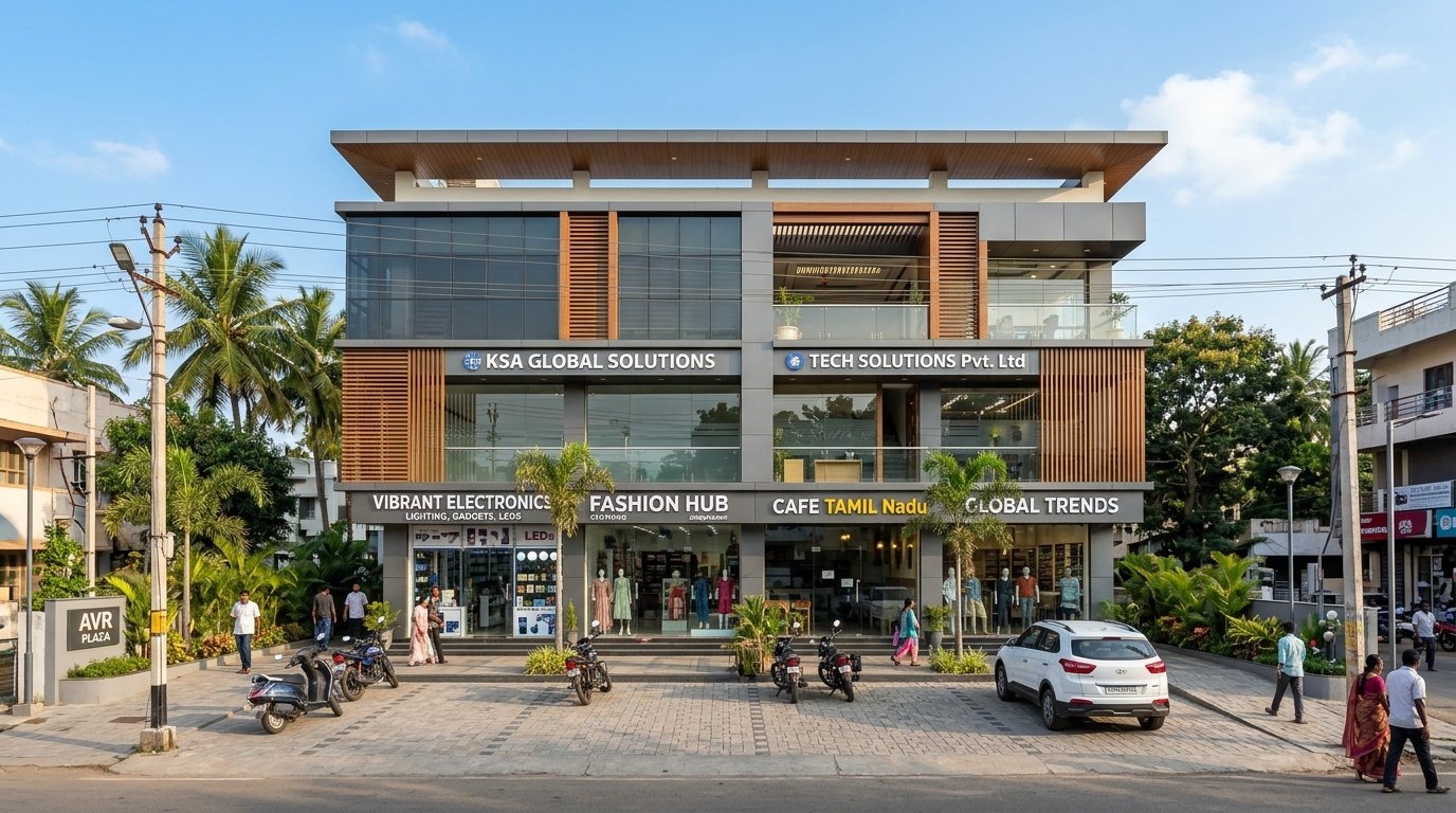 Azhagar Construction - Modern Shop and Commercial Complex in Theni