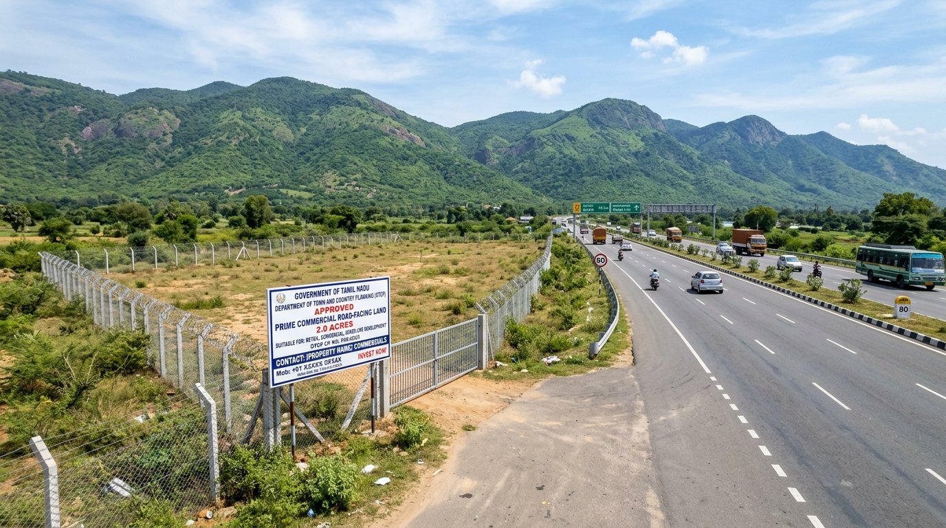 Commercial highway frontage land parcels in Theni